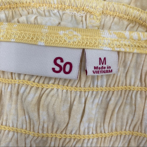 SO Tie-Dyed Smocked Peplum Cropped Tank Top - Picture 5 of 7